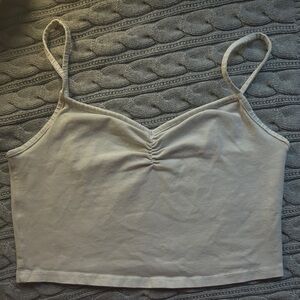 Cropped white tank top